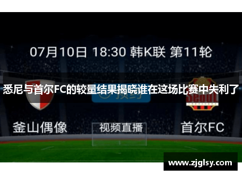 悉尼与首尔FC的较量结果揭晓谁在这场比赛中失利了